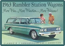 1963 Rambler Station Wagon Auto Refrigerator / Tool Box Magnet Man Cave Shop