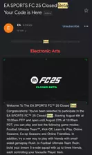 Ea FC 25 BETA code for Xbox One/Xbox Series X/S