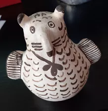 ACOMA POTTERY VINTAGE SEEDPOT NELLIE BICA STYLE, CLAY OWL