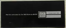 BUICK RIVIERA USA Car Sales Brochure For 1965