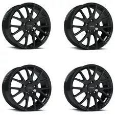 Set 4 16" Vision Street 18 Hellion Gloss Black Wheels 16x7 5x4.5 Rims 38mm