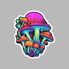 Psychedelic Mushroom Decal for Car Truck Window Bumper Graphic Colorful Neon