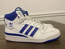 Adidas Originals Forum Mid White Royal Blue Mens Casual Sneakers