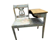 Vintage Telephone Table AKA Gossip Bench Painted And Distressed