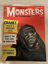 FAMOUS MONSTERS OF FILMLAND #8 1960 Warren Ackerman VINTAGE MOVIE MAGAZINE