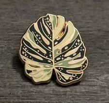 Monstera Thai Constellation Plant Green/Yellow Leaf Wildship Studio Pin/Badge