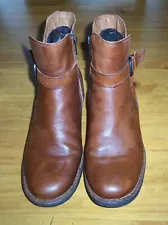 BORN Brown Leather D38116 Ankle Boots Size 8 Guc