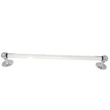 Clear Glass & Chrome Towel Bar Rack Rod MCM Retro Deco 24" X 1"