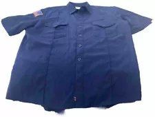 WORKRITE NOMEX IIIA MENS CLASSIC S/S FIREFIGHTER SHIRT 730NX45 NAVY 50 XLG