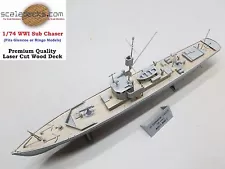 Wood Deck for 1/74 WWI Sub Chaser (fits Glencoe/Ringo) by Scaledecks [LCD-00]