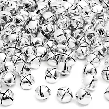 Small Jingle Bells for Crafts, 1/2 Inch Silver Craft Bells Bulk, Christmas Be...