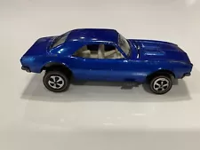 Hot Wheels 1968 Redline Custom Camaro US blue With White Interior.