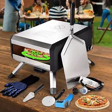 Pizza Oven Outdoor Portable,14 Inch Multi-Fuel Rotatable Pizza Ovens,easy to use