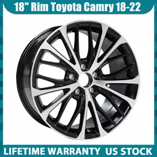 New 18" x 8" Machined Black Wheel Rim For TOYOTA CAMRY 2018-2022 OEM Quality Rim