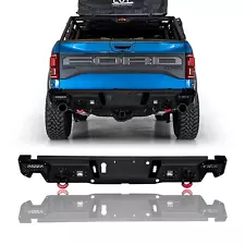 Vijay For 2017-2020 Ford F-150 Raptor SVT Steel Rear Bumper W/LED Lights&D-Rings (For: Ford Raptor)