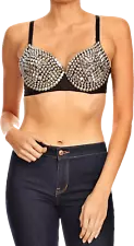 Women's Studded Bralette Silver Rhinestone Bralette Gold Studded Bralette