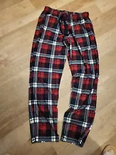 Next Red Plaid Lounge Trousers Pants Bottoms Large - Long Leg