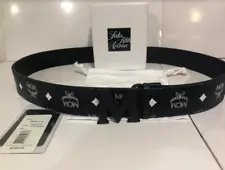 Authentic Adjustable Reversible Black MCM Belt Black Buckle One Size