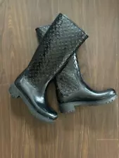 Women 7.0US Louis Vuitton Splashline Monogram Rain Boots Black