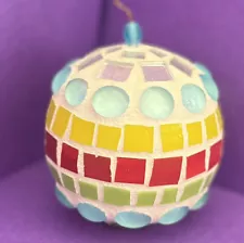 Art Glass Mosaic Disco Ball Christmas Ornament 4" SALE!