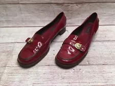 Louis Vuitton Womens Red Patten Leather Loafers Sz. 39.5