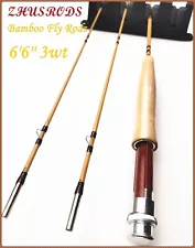 ZHUSRODS Bamboo Fly Rods 6' 6" 3wt/2 section / 2 Tips/Fishing Rods