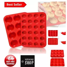 Easy-Clean 12 & 24 Cupcake Silicone Baking Trays - Premium Non-Stick Design