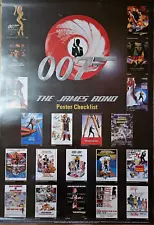 Rolled..."JAMES BOND CHECKLIST" 007 posters displayed together movie poster