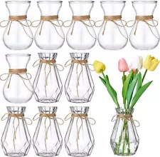 12 Pieces Bud Bulb Forcing Vases for Centerpieces Decorative Small Glass...