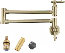 RANDOM Pot Filler Over Stove Faucet Brushed Gold Wall Mount Brass Kitchen - NEW