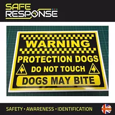 Sign A4 Protection Dogs Warning Sign For Car or Building