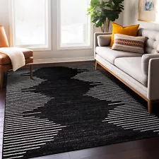 Rugshop Area Rug Bohemian Stripe Carpet Rugs for Sale Living Room Rugs Black Rug