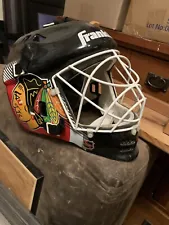 CHICAGO BLACKHAWKS UNSIGNED FRANKLIN REPLICA FULL-SIZE GOALIE MASK ON SALE NOW!!