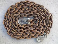 3/8'' RUSTY CHAIN 15' 10'' LONG LOGGING RIGGING FARM