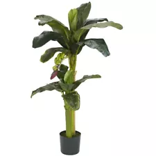 Silk 5-foot Potted Banana Tree Green