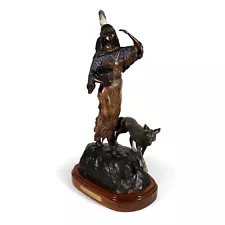 DAVID MANUEL BRONZE SCULPTURE SUNDOWN HARVEST NATIVE AMERICAN INDIAN WOMAN 31/50