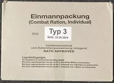 German Army Food Ration #3 EPA Military MRE In US