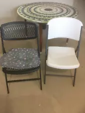 2 Comfortable Plastic Folding Chairs - Used - Great Condition!