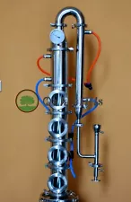 4" Alcohol Distillation Flute Column with Copper Bubble Plate For Sale