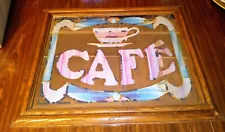 Vintage Mirrored "Cafe" Sign