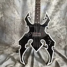 4 Strings Spider Shaped Matt Black Electric Bass Guitar Diamond Inlay for Sale