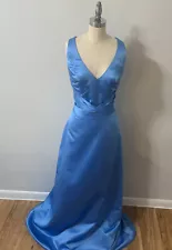 Mori Lee bridesmaid dress New w/ tags sale Blue Long Dress Size 14 Cute Back