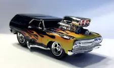 MUSCLE MACHINES 1965 CHEVELLE WAGON 1/64 65 CHEVELLE STATION WAGON - FLAMES