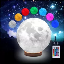 3D Galaxy Ball Moon Lamp - 16 Colors Moonlight Globe Luna Night Light with Stand