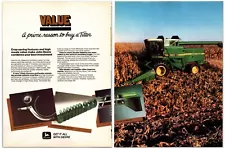 1984 John Deere 8820 Turbo Combines - Original 2 Page Print Advertisement