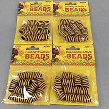 3 Packs Yellow & Black Barrel Hair Beads for Braids & Dreads