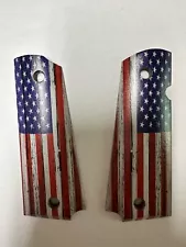 1911 Colt Government Rustic American Flag Gun Grips