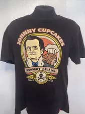 Johnny Cupcakes T-Shirt XL Black Bill Murray Groundhog Day Dessert Deja Vu