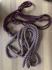 soft rope halter, cob size, maroon, and 15 ft soft lead rope, Renee’s Ropes