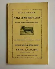 ANTIQUE LIVESTOCK SALE CATALOG SCOTCH SHORT-HORN CATTLE SHERMAN ILLINOIS 1906